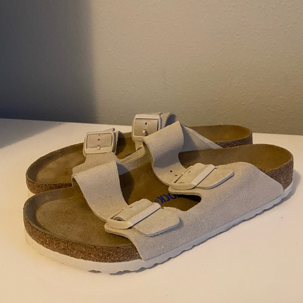 Birkenstock Sandals in Cream and Tan